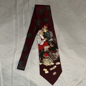 Saturday Evening Post Mens Necktie Santa Holiday Elves Accessory Casual Dad Gift